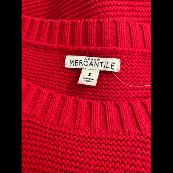 J.CREW Mercantile Classic Crewneck Sweater Red Wool Blends Knit Workwear - Picture 8 of 11